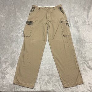 Legendary Whitetails Cargo Pants Tan Camo Cotton Mens Size 36x34 Outdoor